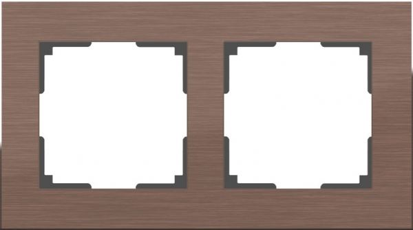 WL11-Frame-02 Рамка на 2 поста (коричневый алюминий)