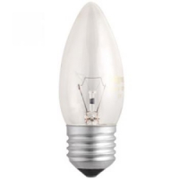 Лампа В35 240V CL 60W E27 свеча прозрачная Jazzway