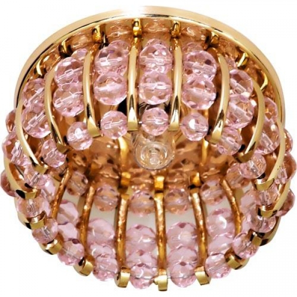 CD2119 G9 35W золото с розовым стеклом, с лампой, свет-к 220V/35W