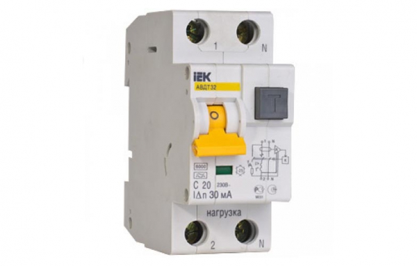 Автоматический выключатель дифференциального тока АВДТ32 C20 IEK