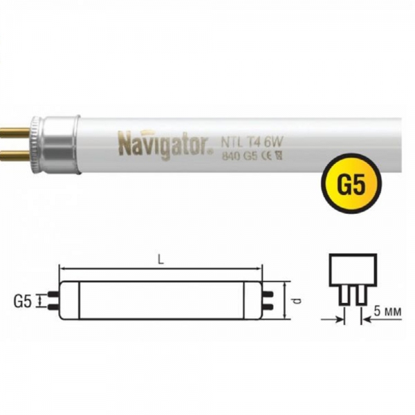 Лампа Navigator 94 105 NTL-T4-24-840-G5 Т4/24 Вт(холодный)