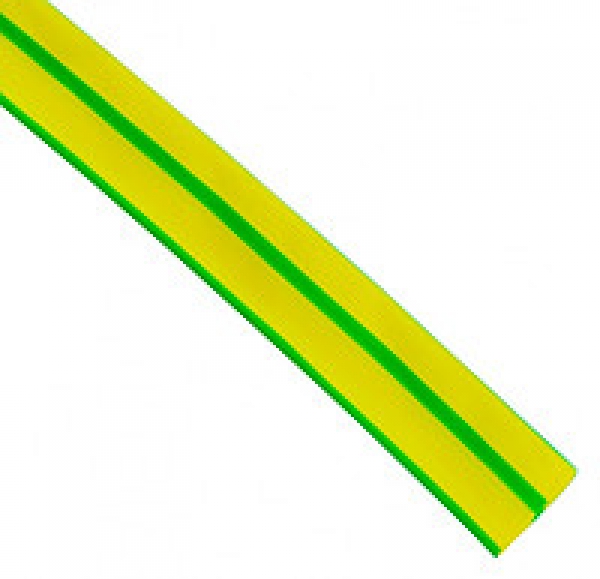 Термоусаживаемая трубка ТУТ 20/10 желто-зеленая EKF