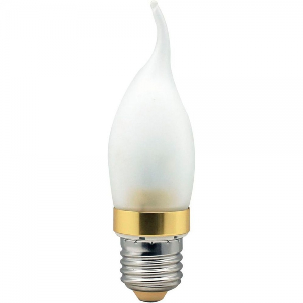 FERON LB-71 6LED(3.5W) 230V E27 4000K золото, свеча на ветру матовая, лампа светод.(25318)