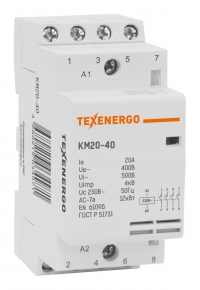 Контактор модульный КМ20-40 20А 4НO 230В Texenergo